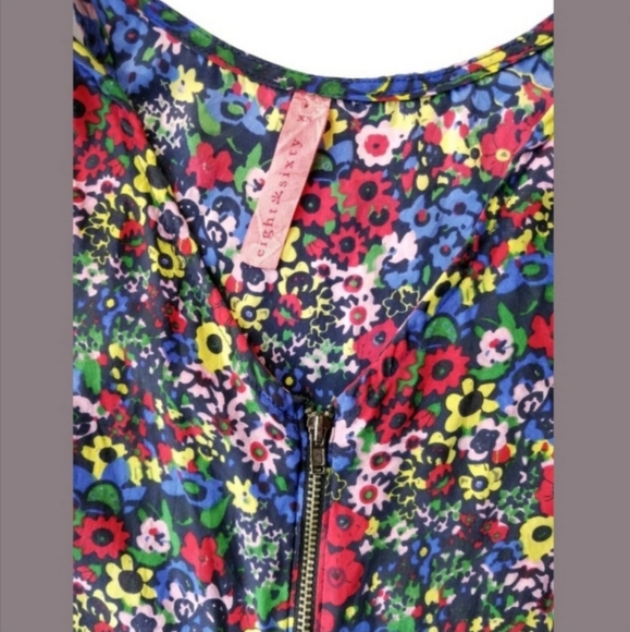 100% SILK Eight sixty Zip Front Tank Top - Picture 2 of 3